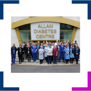 Staff standing outside the Allam Diabetes Centre