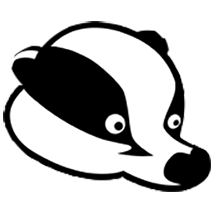 Image of a cute carton badger, which is the Badger Notes logo